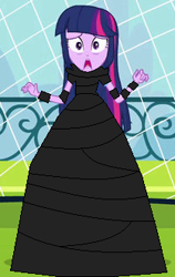 Size: 209x330 | Tagged: safe, artist:brightstar40k, twilight sparkle, undead, zombie, equestria girls, g4, my little pony equestria girls, clothes, female, leghair zombie, long dress, long skirt, skirt, solo, twilight sparkle (alicorn)