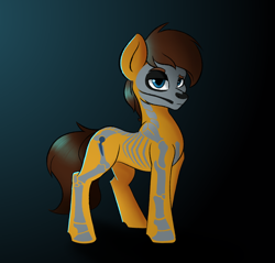 Size: 2676x2556 | Tagged: safe, artist:qbellas, oc, oc only, earth pony, pony, bone, clothes, costume, halloween, halloween costume, high res, looking at you, skeleton, solo
