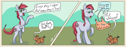 Size: 2048x768 | Tagged: safe, artist:fluffsplosion, fluffy pony, pony, comic, simple background