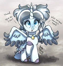 Size: 1005x1050 | Tagged: safe, artist:joakaha, oc, alicorn, ghost, ghost pony, pony, undead, alicorn oc, clothes, female, horn, solo, wings