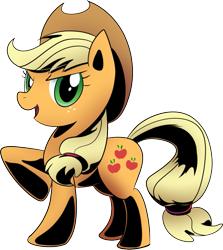Size: 787x883 | Tagged: safe, artist:idolnya, applejack, earth pony, pony, g4, cocky, female, free to use, looking at you, mare, open mouth, open smile, png, pointing at self, simple background, smiling, smiling at you, solo, transparent background