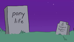 Size: 1280x720 | Tagged: safe, artist:tjpones, part of a set, g4, g4.5, my little pony: pony life, my little pony: the movie, gravestone, halloween, holiday, implied tempest shadow, no pony