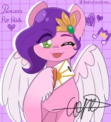 Size: 1536x1691 | Tagged: safe, artist:marukuro, pipp petals, pegasus, pony, g5, my little pony: a new generation, adorapipp, cellphone, cute, female, headband, looking at you, one eye closed, phone, solo, that pony sure does love phones, tongue out, unshorn fetlocks, wink, winking at you
