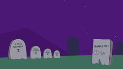 Size: 1280x720 | Tagged: safe, artist:tjpones, part of a set, gravestone, halloween, holiday, implied king sombra, implied marblemac, implied shipping, implied straight, multeity, no pony, sinking ship