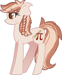 Size: 938x1124 | Tagged: safe, artist:gallantserver, oc, oc only, oc:pecan pi, earth pony, pony, female, magical lesbian spawn, mare, offspring, parent:cheerilee, parent:mayor mare, simple background, solo, transparent background