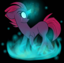 Size: 1000x988 | Tagged: safe, artist:gallantserver, tempest shadow, pony, g4, broken horn, eye scar, female, glowing, glowing eyes, horn, magic, scar, solo