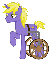 Size: 2000x2446 | Tagged: safe, artist:kaitykat117, oc, oc only, oc:cornsilk lavender(kaitykat), pony, base used, disabled, high res, male, positive body image, simple background, solo, transparent background, vector, wheelchair