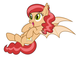 Size: 2000x1499 | Tagged: safe, artist:kaitykat117, oc, oc only, oc:compass rose(kaitykat), bat pony, pony, g4, base used, fangs, open mouth, open smile, smiling