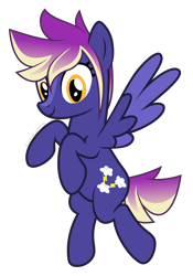 Size: 2000x2865 | Tagged: safe, artist:kaitykat117, oc, oc only, oc:feather blitz, pegasus, pony, g4, base used, coat markings, female, full body, high res, mare, pegasus oc, show accurate, simple background, smiling, solo, spread wings, transparent background, vector, wings, yellow eyes