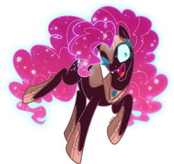 Size: 1920x1816 | Tagged: safe, artist:orin331, pinkie pie, earth pony, pony, g4, armor, evil, evil smile, eyelashes, fangs, female, grin, hoof shoes, jewelry, mare, nightmare pinkie, nightmarified, one eye closed, open mouth, regalia, simple background, smiling, solo, tail, transparent background, vector, wink, xk-class end-of-the-world scenario