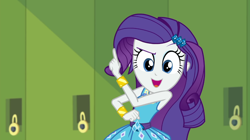 Size: 1920x1078 | Tagged: safe, screencap, rarity, equestria girls, equestria girls specials, g4, my little pony equestria girls: better together, my little pony equestria girls: holidays unwrapped, o come all ye squashful, female, rarity peplum dress, sleeveless, solo