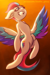 Size: 1000x1500 | Tagged: safe, artist:shad0w-galaxy, zipp storm, pegasus, pony, g5, my little pony: a new generation, belly, female, flying, mare, simple background, slender, smiling, solo, thin, wings