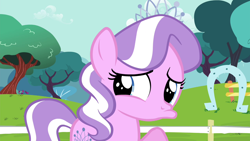 Size: 1280x720 | Tagged: safe, screencap, diamond tiara, earth pony, pony, g4, season 4, twilight time, cute, daaaaaaaaaaaw, diamondbetes, female, filly, pouting, sad, sadorable, solo