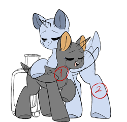 Size: 2090x2005 | Tagged: safe, artist:thieftea, oc, alicorn, earth pony, pegasus, pony, unicorn, any gender, any race, any species, commission, couple, crying, duo, high res, luggage, simple background, tears of joy, white background, wings, ych sketch, your character here