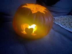 Size: 4032x3024 | Tagged: safe, artist:littlenaughtypony, halloween, hoofsies, photo, pumpkin, pumpkin carving