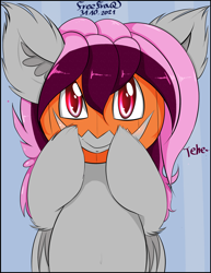 Size: 1660x2145 | Tagged: safe, artist:freefraq, oc, oc only, oc:lilac san, bat pony, bat pony oc, cute, female, pumpkin