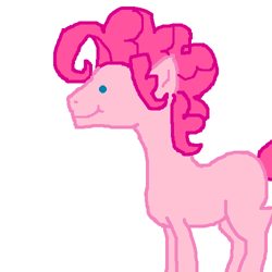 Size: 500x500 | Tagged: safe, artist:askpinkiepieandfriends, pinkie pie, earth pony, pony, g4, bubble berry, male, missing cutie mark, rule 63, simple background, smiling, solo, stallion, white background