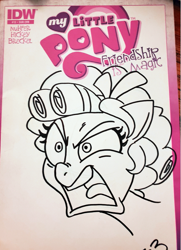 Size: 729x1008 | Tagged: safe, artist:trish forstner, idw, cozy glow, pegasus, pony, friendship is magic #13, g4, my little pony: friendship is magic (idw), comic cover, commission, cozy glow is best facemaker, cozy glow is not amused, female, head shot, mare, solo, traditional art