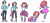 Size: 6500x3000 | Tagged: safe, artist:tralalayla, pinkie pie, oc, oc only, oc:palette painter, dog, earth pony, anthro, plantigrade anthro, equestria girls, g4, absurd resolution, adoraberry, anthro oc, anthro to pony, boots, bubble berry, character to character, clothes, commission, cupcake, cute, diapinkes, eating, equestria girls outfit, female, fingerless gloves, food, furry, furry oc, furry to pony, gloves, goggles, happy, jumping, magic, male, male to female, mare, open mouth, open smile, pants, rule 63, rule63betes, sequence, shirt, shoes, simple background, skirt, smiling, solo, transformation, transformation sequence, transgender transformation, transparent background