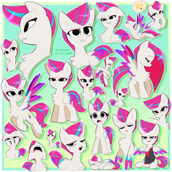 Size: 2500x2500 | Tagged: safe, artist:syrupyyy, zipp storm, pegasus, pony, g5, my little pony: a new generation, spoiler:my little pony: a new generation, adorazipp, alternate hairstyle, breath, chest fluff, cross-popping veins, cute, expressions, female, floppy ears, high res, mare, open mouth, pictogram, sleeping, smiling, solo, speech bubble, sweat