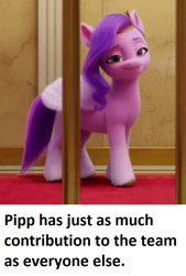 Size: 584x866 | Tagged: safe, edit, edited screencap, screencap, pipp petals, pegasus, pony, g5, my little pony: a new generation, spoiler:my little pony: a new generation, female, mare, opinion, solo, text, truth