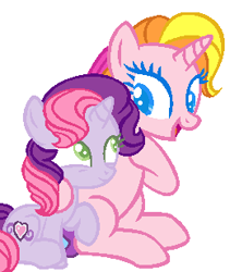 Size: 260x308 | Tagged: safe, artist:xxpastelpawxx, rarity (g3), sweetie belle (g3), pony, unicorn, forever filly, g3, g3.5, g4, cute, female, filly, foal, g3 diasweetes, g3 raribetes, g3 sweetie belle, g3.5 to g4, generation leap, mare, multicolored hair, multicolored mane, multicolored tail, siblings, sisters, tail