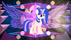 Size: 3840x2160 | Tagged: safe, artist:laszlvfx, artist:moonlightsonata21, edit, oc, oc only, oc:galaxia, alicorn, pony, female, high res, mare, solo, wallpaper, wallpaper edit