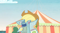 Size: 3410x1920 | Tagged: safe, screencap, applejack, equestria girls, equestria girls specials, g4, my little pony equestria girls: better together, my little pony equestria girls: rollercoaster of friendship, applejack's hat, cowboy hat, female, hat, high res, solo