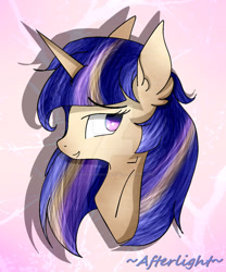 Size: 900x1080 | Tagged: safe, artist:stardustshadowsentry, oc, oc only, oc:afterlight sentry, pony, unicorn, bust, female, mare, portrait, solo
