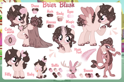 Size: 1200x798 | Tagged: safe, artist:jennieoo, oc, oc:beauie, oc:belle, oc:brier blush, alicorn, dragon, pony, rabbit, animal, baby, blushing, clothes, colors, dragoness, dress, female, filly, flight trail, foal, gala dress, happy, horns, reference, reference sheet, ribbon, show accurate, shy, simple background, smiling, sparkles, spread wings, vector, wings