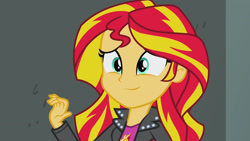 Size: 3410x1920 | Tagged: safe, screencap, sunset shimmer, equestria girls, g4, my little pony equestria girls: rainbow rocks, cute, female, high res, shimmerbetes, smiling, solo