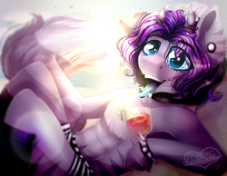 Size: 2245x1739 | Tagged: safe, artist:lenapetrushka, oc, oc only, earth pony, semi-anthro, abs, arm hooves, bust, ear piercing, earth pony oc, glass, lying down, on back, piercing, sitting, smiling, solo, tongue out, wine glass