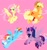 Size: 956x1024 | Tagged: safe, artist:swanprincex, applejack, fluttershy, rainbow dash, twilight sparkle, alicorn, earth pony, pegasus, pony, g4, braided tail, breath, chest fluff, cute, ear fluff, female, flower, flower in hair, heart, mare, pink background, simple background, spread wings, tail, twilight sparkle (alicorn), wings