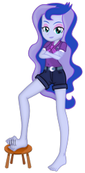 Size: 944x1920 | Tagged: safe, artist:dieart77, artist:grapefruit-face, edit, princess luna, vice principal luna, equestria girls, g4, my little pony equestria girls: legend of everfree, barefoot, feet, fetish, foot fetish, foot tapping, looking at you, motion blur, show accurate, simple background, solo, stool, tapping, transparent background