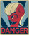 Size: 1400x1700 | Tagged: safe, artist:miryelis, sprout cloverleaf, earth pony, pony, g5, my little pony: a new generation, danger, danger danger, emperor sprout, open mouth, poster, propaganda, solo