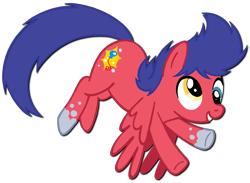Size: 2865x2093 | Tagged: safe, artist:telasra, oc, oc only, pegasus, pony, derp, heterochromia, high res, male, pegasus oc, simple background, smiling, stallion, transparent background, underhoof, wings