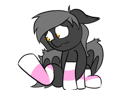 Size: 1100x800 | Tagged: safe, artist:tranzmuteproductions, oc, oc only, oc:tranzmute, bat pony, pony, bat pony oc, clothes, heart, male, simple background, sitting, socks, solo, stallion, striped socks, transparent background