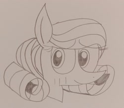 Size: 2236x1952 | Tagged: safe, artist:muhammad yunus, oc, oc only, oc:annisa trihapsari, earth pony, pony, blushing, female, looking at you, mare, photo, sketch, solo, traditional art