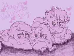 Size: 1426x1082 | Tagged: safe, artist:milledpurple, oc, pegasus, pony, crying, dipper pines, ear fluff, eyelashes, female, gravity falls, happy valentines day, makeup, male, mare, pacifica northwest, ponified, stallion