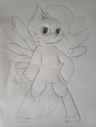 Size: 1536x2048 | Tagged: safe, artist:toonboy92484, pipp petals, pegasus, pony, g5, bipedal, female, sketch, solo, traditional art