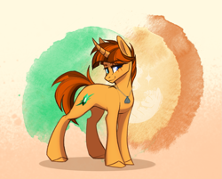 Size: 1737x1398 | Tagged: safe, artist:alrumoon_art, oc, oc only, oc:saphire drop, pony, unicorn, abstract background, solo