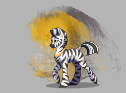 Size: 2048x1519 | Tagged: safe, artist:alrumoon_art, oc, oc only, oc:delmar, pony, zebra, abstract background, solo, zebra oc