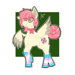 Size: 2000x2000 | Tagged: safe, artist:arthu, oc, oc only, pegasus, pony, clothes, eyebrows, eyebrows visible through hair, food, heart eyes, high res, pepper, pride, pride flag, pride socks, simple background, socks, solo, striped socks, transgender pride flag, white background, wingding eyes