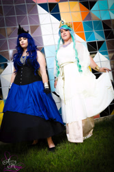 Size: 3840x5760 | Tagged: safe, artist:alyssarohlerphotography, princess celestia, princess luna, human, g4, 2014, clothes, cosplay, costume, irl, irl human, photo, royal sisters, siblings, sisters