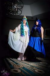 Size: 3840x5760 | Tagged: safe, artist:alyssarohlerphotography, princess celestia, princess luna, human, g4, 2014, clothes, cosplay, costume, irl, irl human, photo, royal sisters, siblings, sisters