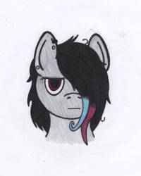 Size: 1254x1566 | Tagged: safe, artist:ask-flash-bulb, oc, oc only, pony, bust, female, hair over one eye, mare, portrait, solo, traditional art