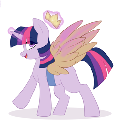 Size: 2200x2200 | Tagged: safe, artist:cottonaime, twilight sparkle, pony, unicorn, g4, fake wings, female, filly, filly twilight sparkle, high res, looking up, magic, open mouth, smiling, solo, younger