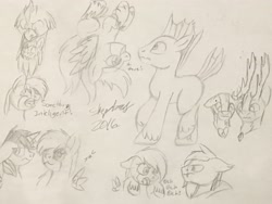 Size: 3847x2889 | Tagged: safe, artist:spirit--productions, oc, oc:lightning bliss, oc:tranzmute, alicorn, pony, alicorn oc, female, high res, horn, lineart, male, mare, sketch, sketch dump, stallion, traditional art, upside down, wings