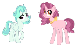 Size: 809x487 | Tagged: safe, artist:tragedy-kaz, oc, oc only, pegasus, pony, unicorn, base used, duo, horn, pegasus oc, raised hoof, simple background, transparent background, unicorn oc, wings