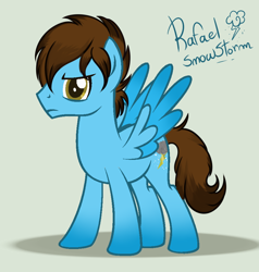 Size: 882x926 | Tagged: safe, artist:milledpurple, oc, oc only, pegasus, pony, colored wings, frown, male, pegasus oc, solo, stallion, two toned wings, wings